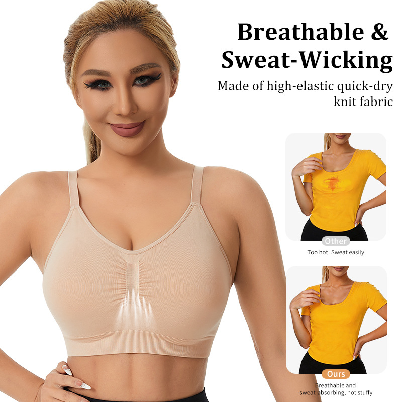 Bralette Wireless Soft - Bra Olahraga Wanita Tanpa Kawat, Bra