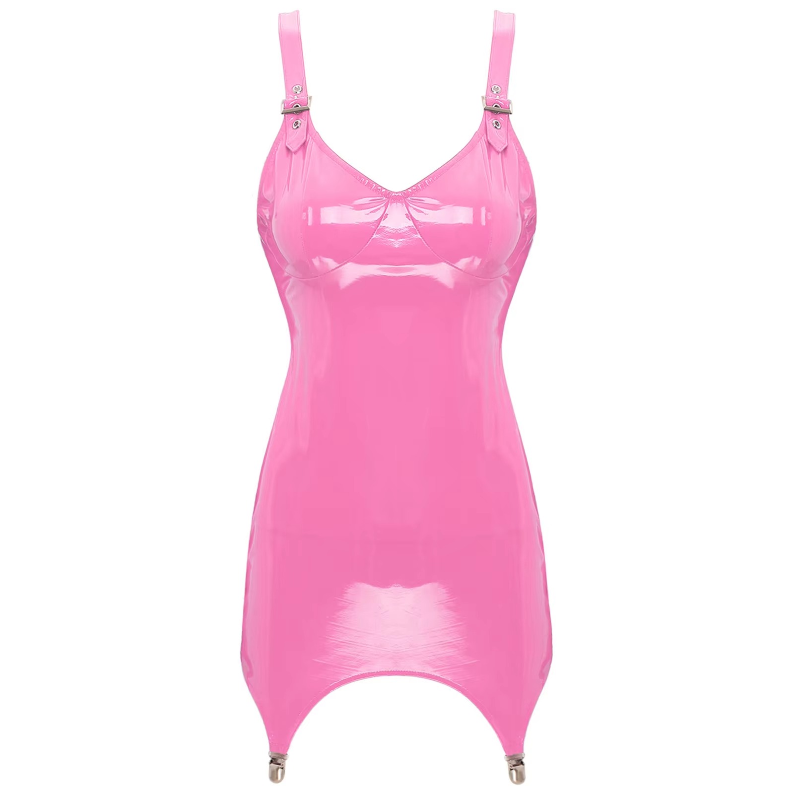 Gaun Mini kerah V kulit PVC me - Babydoll Chemise Night ulasan dan harga